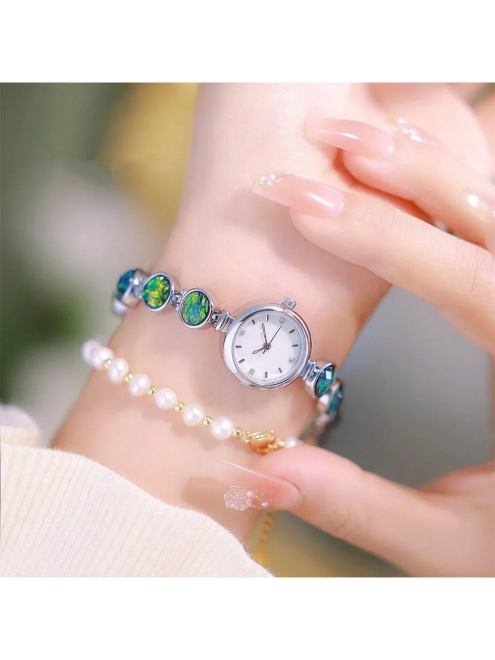 Women's Silver Crystal Diamond Bracelet Watch Stainless Steel Waterproof Quartz